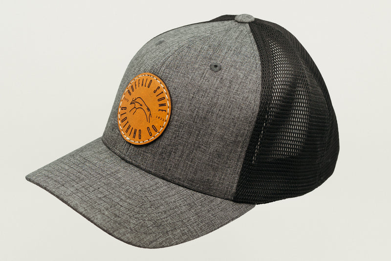 Heather Charcoal / Black Flexfit Mesh Cap Circle Patch