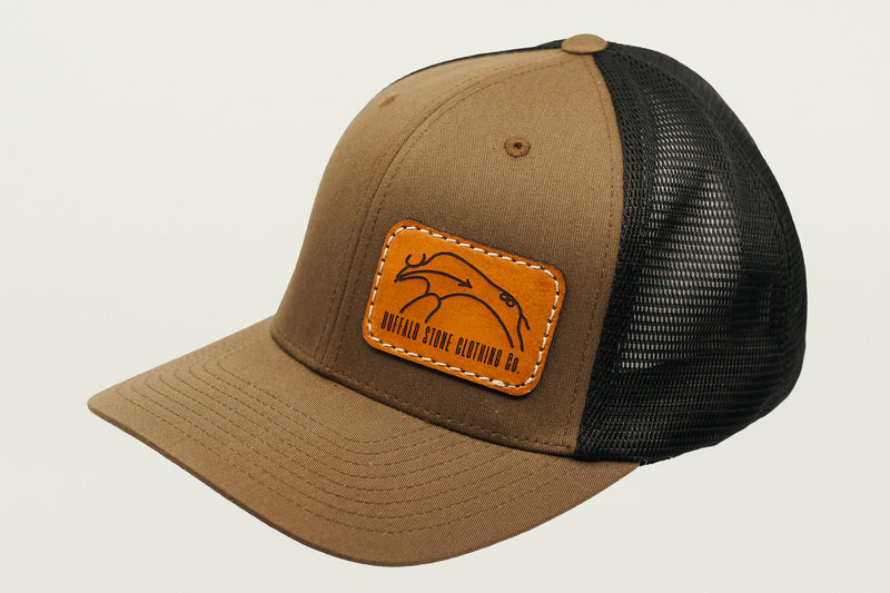 Coyote Brown / Black Flexfit Mesh Cap Rectangle Patch