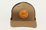 Coyote Brown / Black Flexfit Mesh Cap Circle Patch