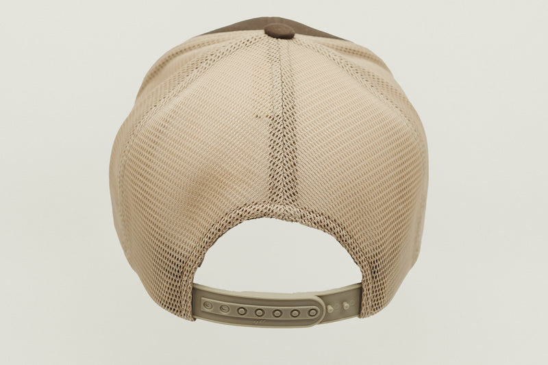 Brown / Khaki Flexfit Mesh Cap Rectangle Patch