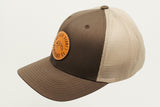 Brown / Khaki Flexfit Mesh Cap Circle Patch