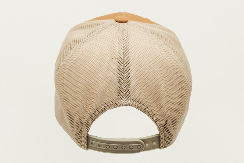 Caramel / Khaki Flexfit Mesh Cap Rectangle Patch