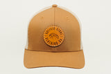 Caramel / Khaki Flexfit Mesh Cap Circle Patch