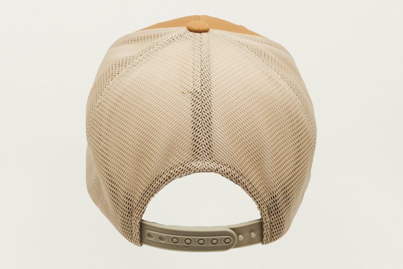 Caramel / Khaki Flexfit Mesh Cap Circle Patch