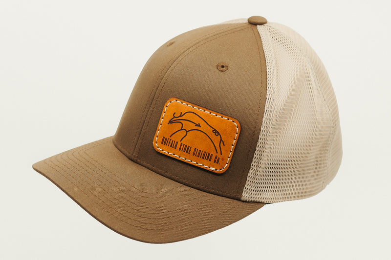 Coyote Brown / Khaki Flexfit Mesh Cap Rectangle Patch