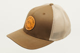 Coyote Brown / Khaki Flexfit Mesh Cap Circle Patch