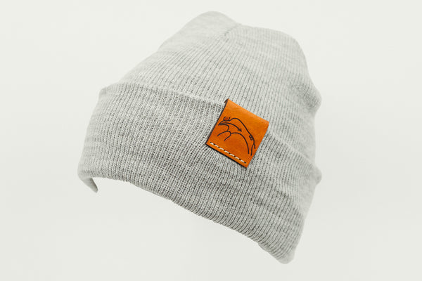 Heather Grey Cuffed Toque with Flip Tag