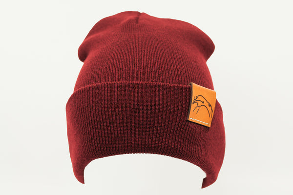 Maroon Cuffed Toque with Flip Tag