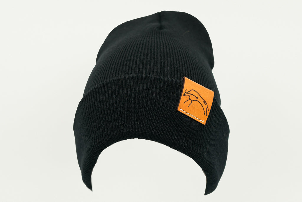 Gravity Threads Hang Loose Learn to Surf Patch Cuffed Beanie Black