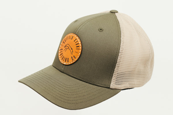 Olive / Khaki Flexfit Mesh Cap Circle Patch