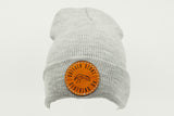 Heather Grey Cuffed Toque with Circle Patch