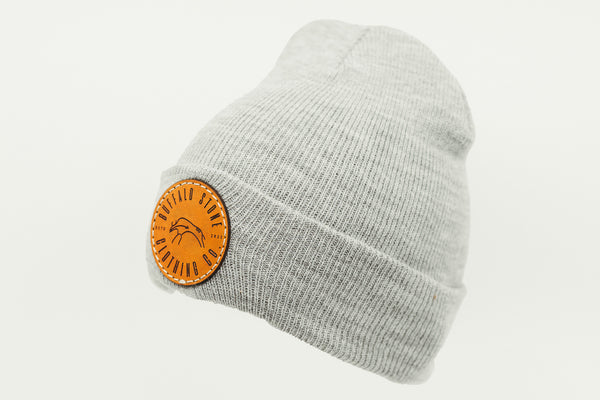 Heather Grey Cuffed Toque with Circle Patch