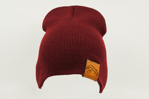 Maroon Beanie Toque with Flip Tag