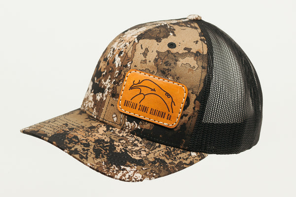 Green Camo Retro-Trucker Cap Rectangle Patch