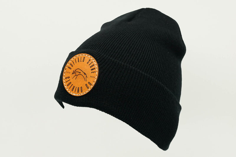 Black Cuffed Toque Circle Patch