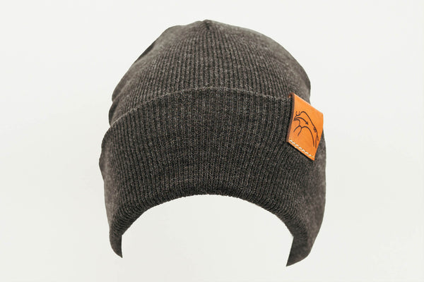 Dark Grey Cuffed Toque with Flip Tag