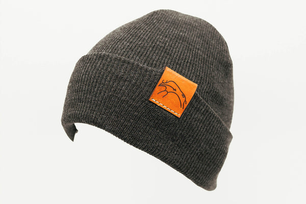 Dark Grey Cuffed Toque with Flip Tag