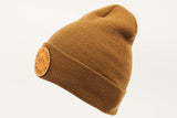 Caramel Cuffed Toque with Circle Patch