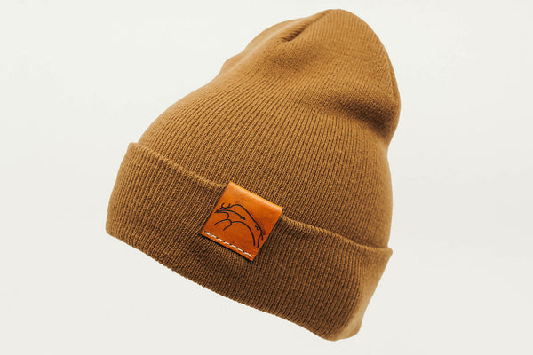 Caramel Cuffed Toque with Flip Tag